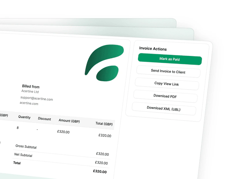 Tryflow invoice creation step 3
