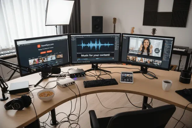 Trymusic AI user scenario for YouTubers