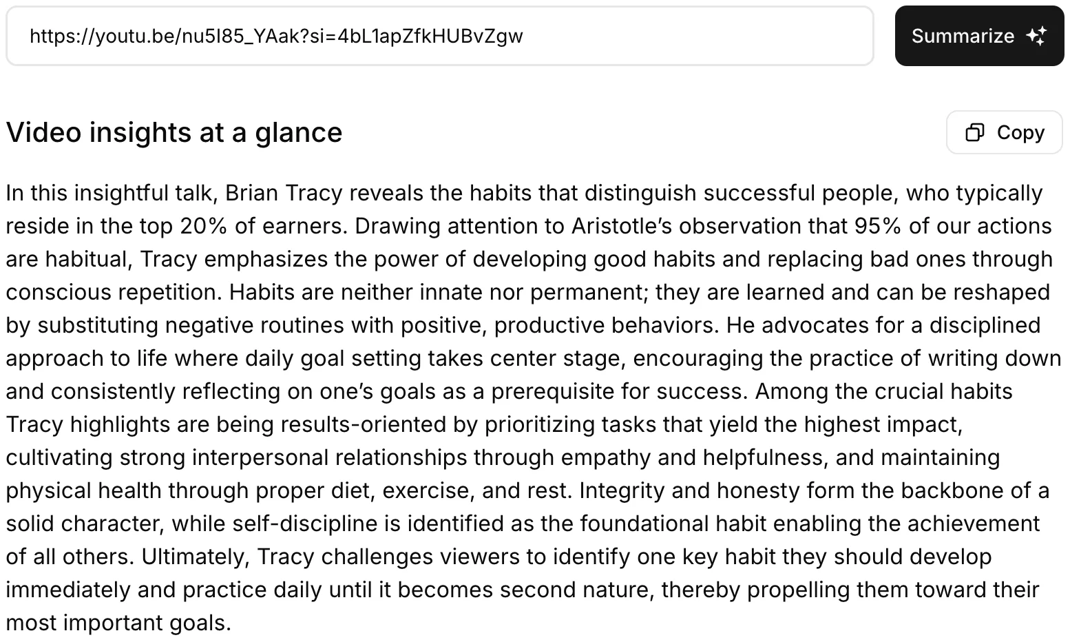 TryScribe video summarizer operation