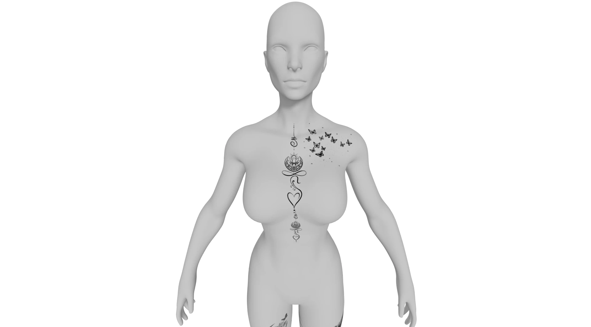 Showing TryTattoo3D's tattoo placement feature