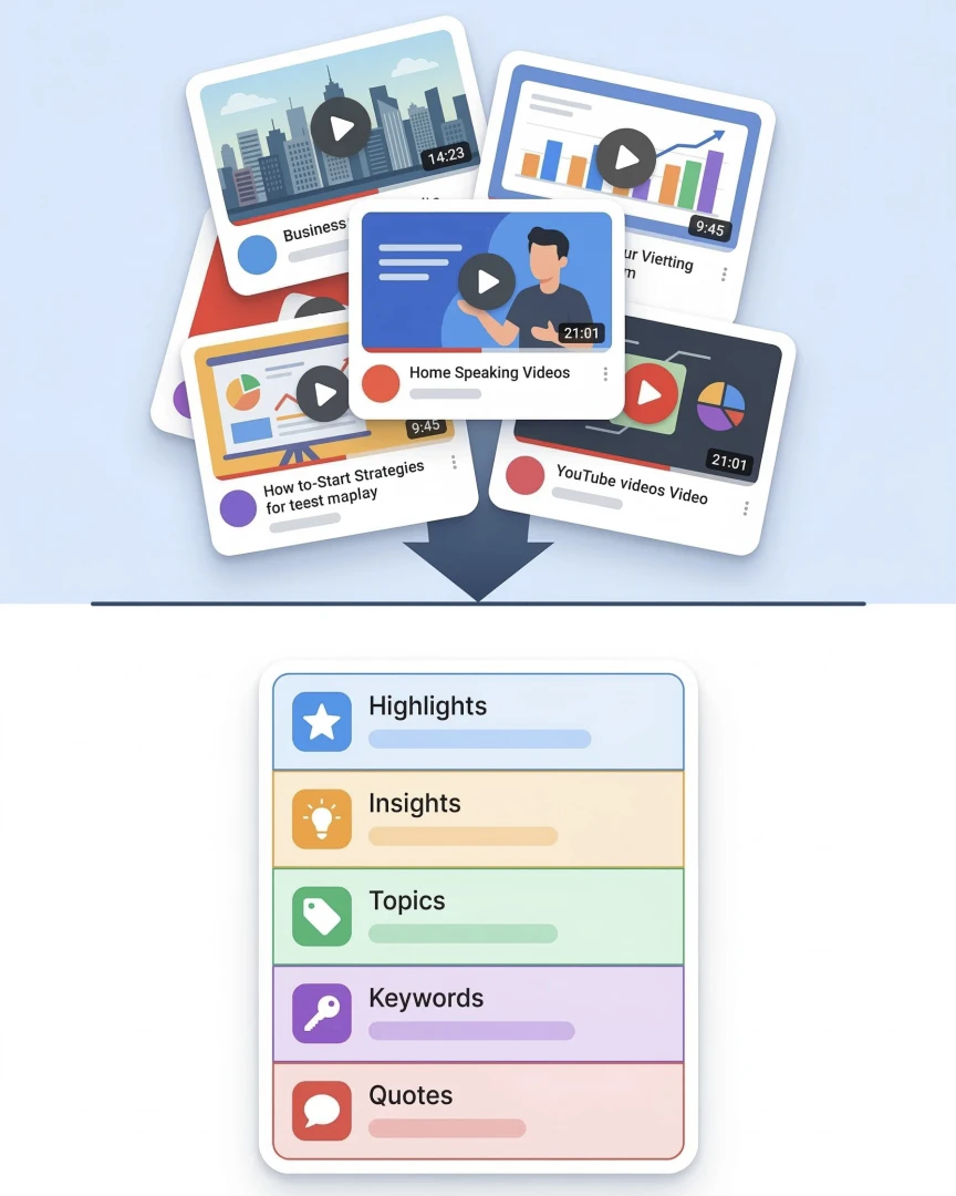 TubeNofy product interface showing structured notes