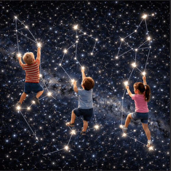 Tuckmein interface featuring child climbing constellation