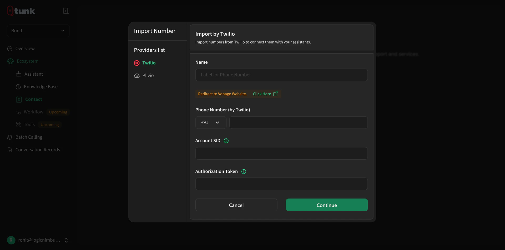 tunkai Batch Calling feature example