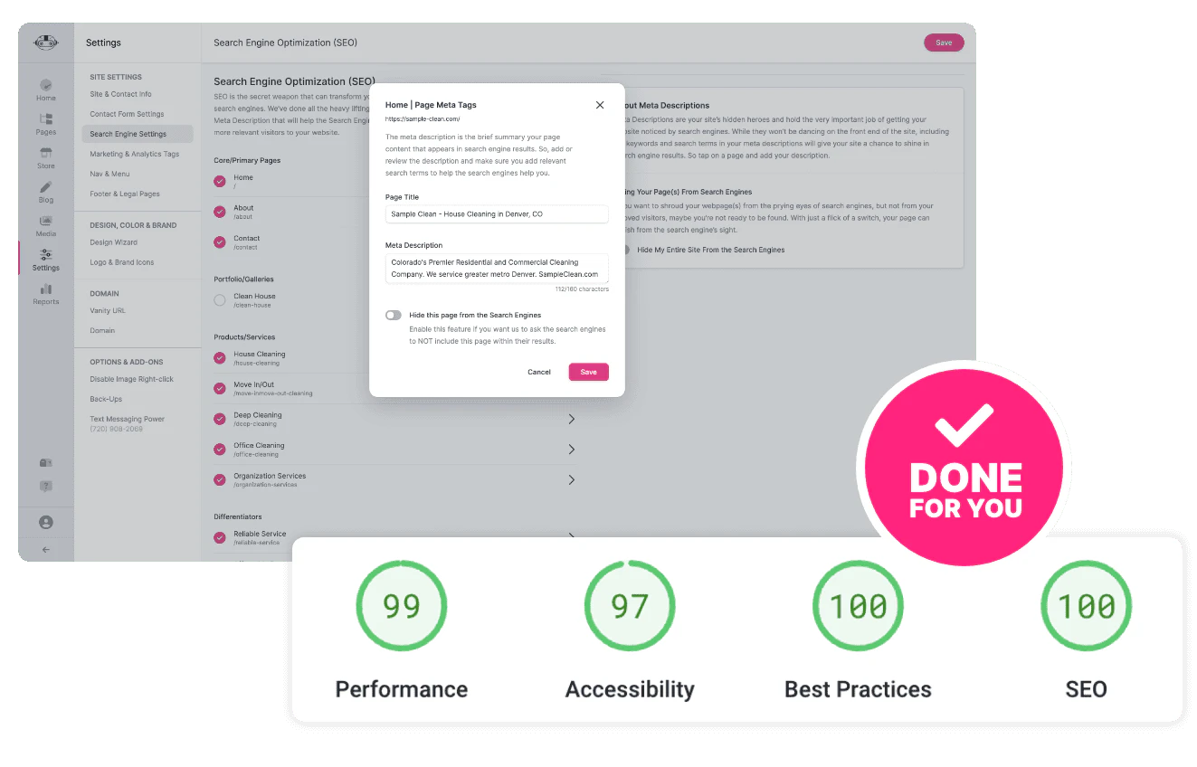 TurnCage SEO optimization features