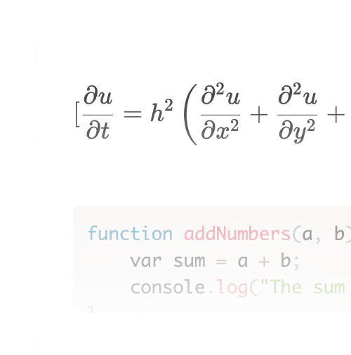 Type Ai flexible content formats with math and code blocks