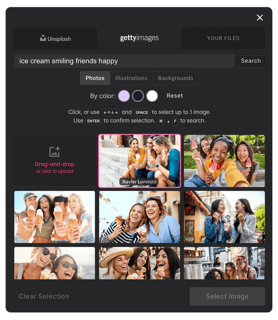 Typeset design templates feature