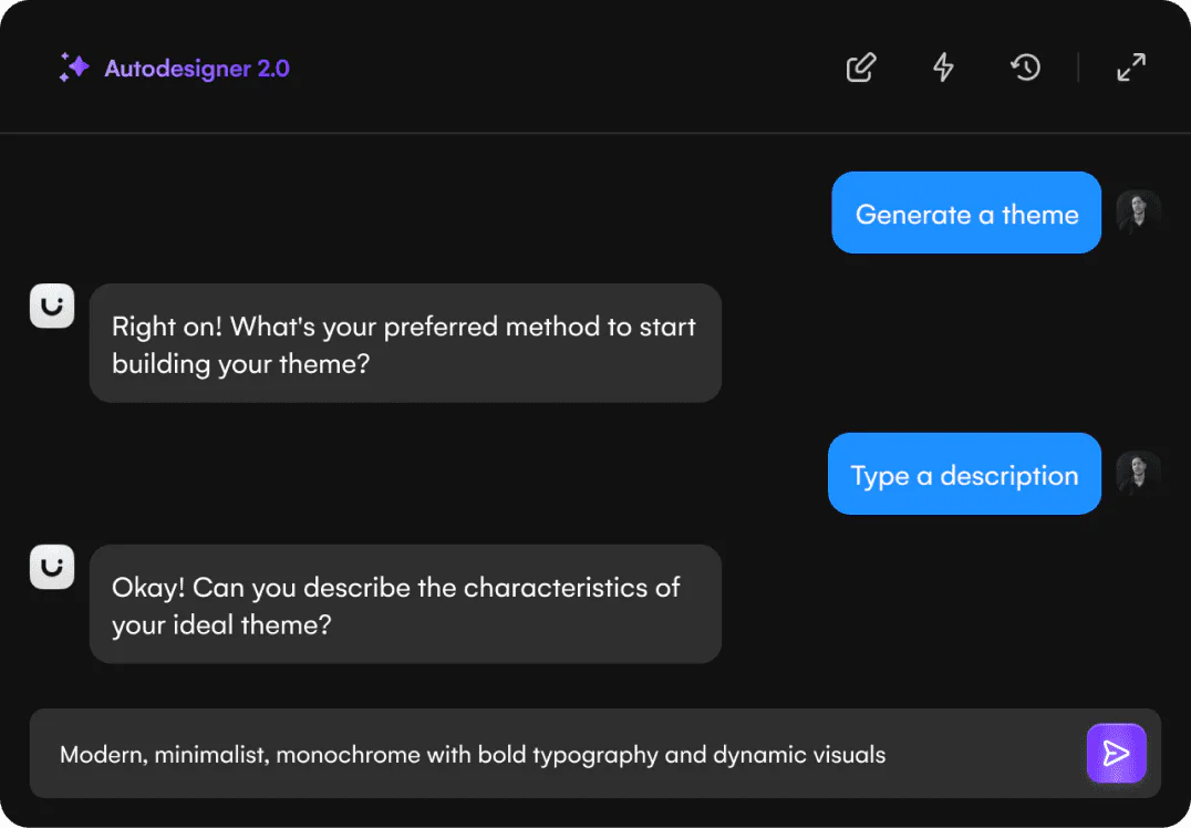 Uizard theme generation feature
