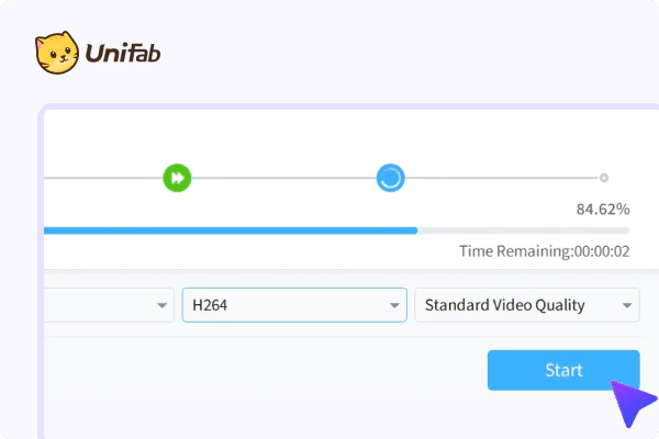 UniFab AI Video Enhancer start processing step