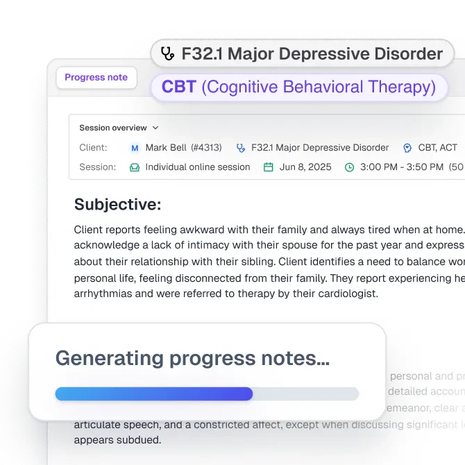 Upheal AI progress notes feature