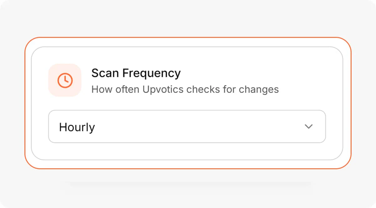Selecting options for competitor tracking in Upvotics