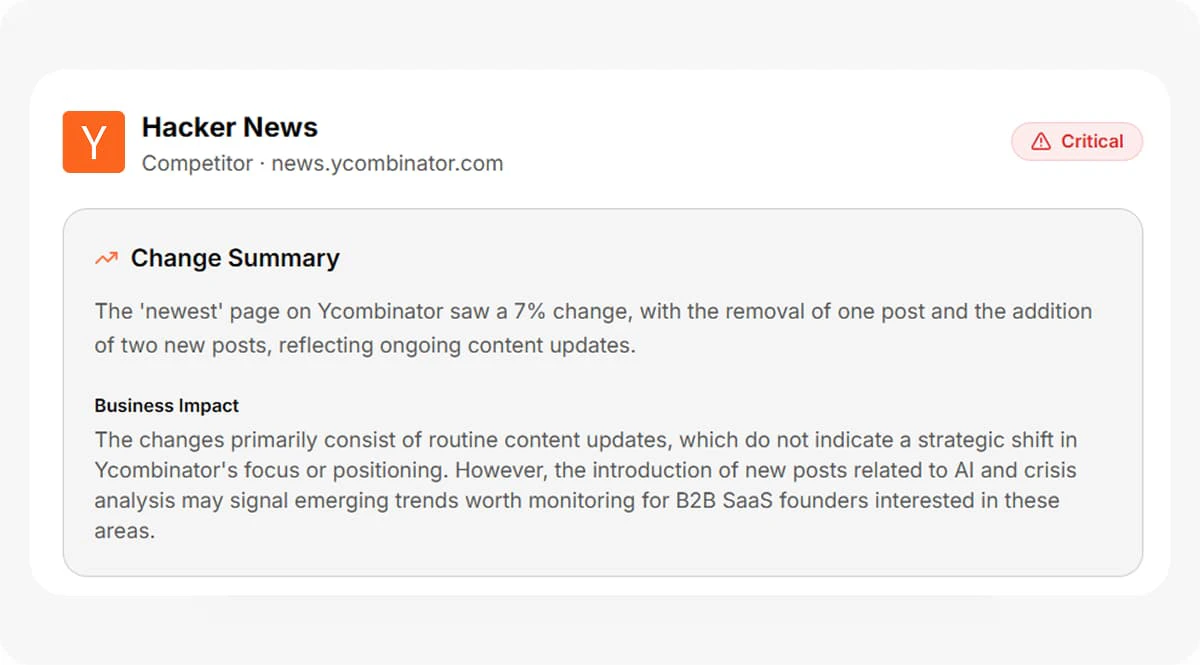 AI-powered change analysis in Upvotics