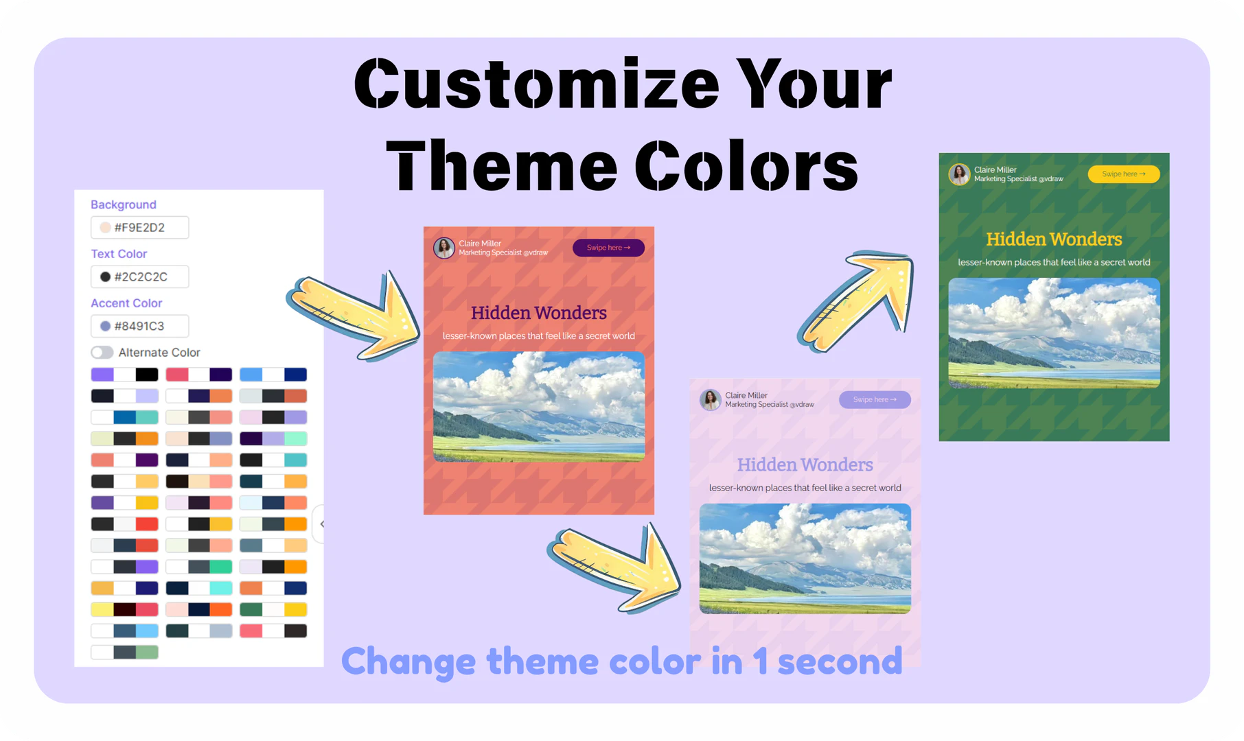 Vdrawai theme color customization interface