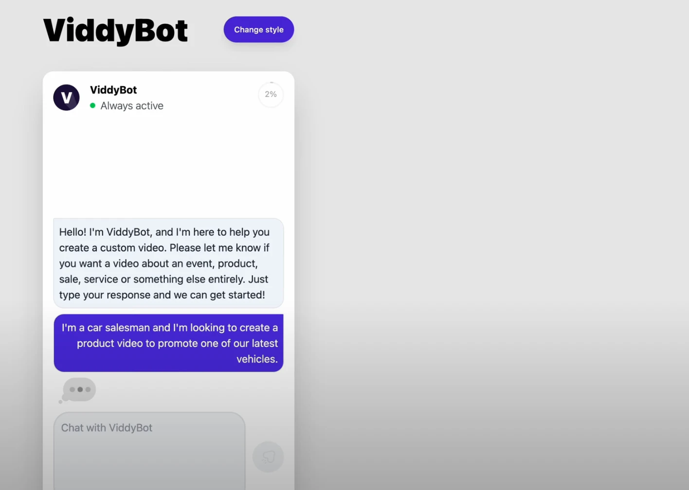 Viddyoze AI video generator interface