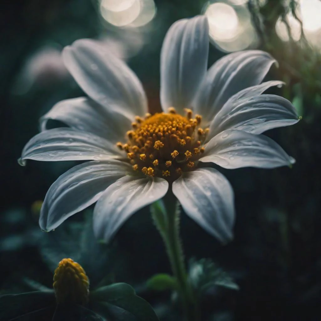 Vispunk interface example with an alien flower blooming