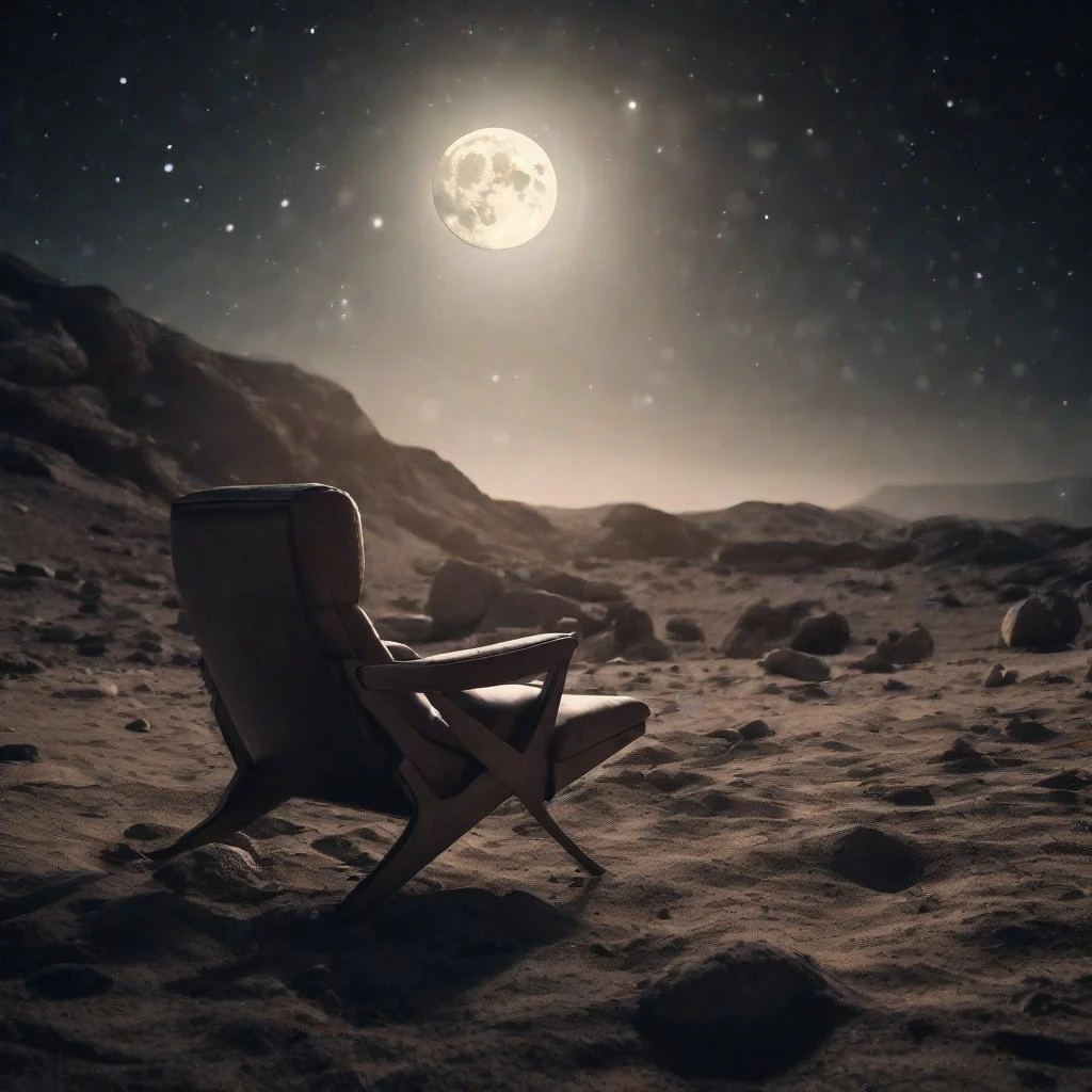 Vispunk use case example with an armchair on the Moon