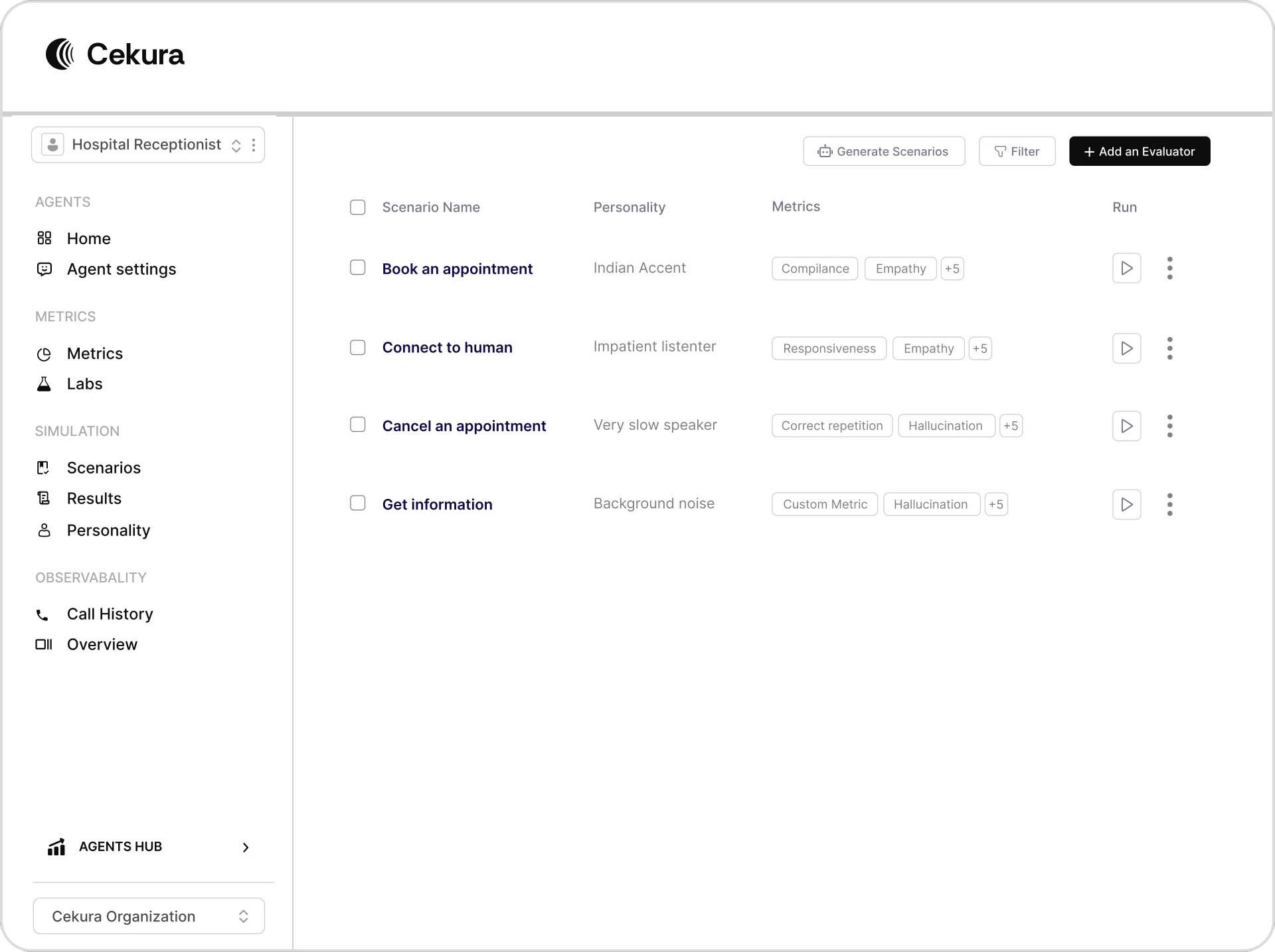 Voceraai product interface overview