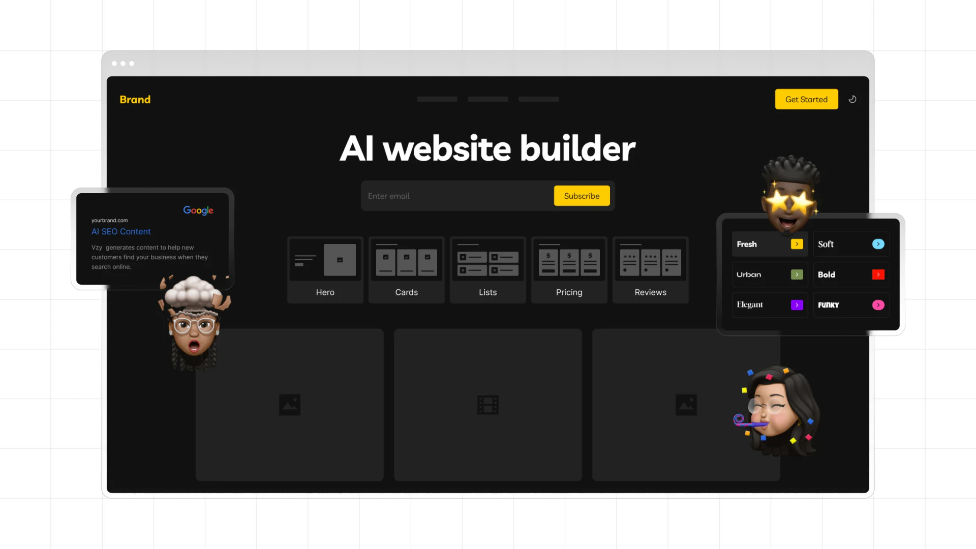 Vzy AI website builder overview