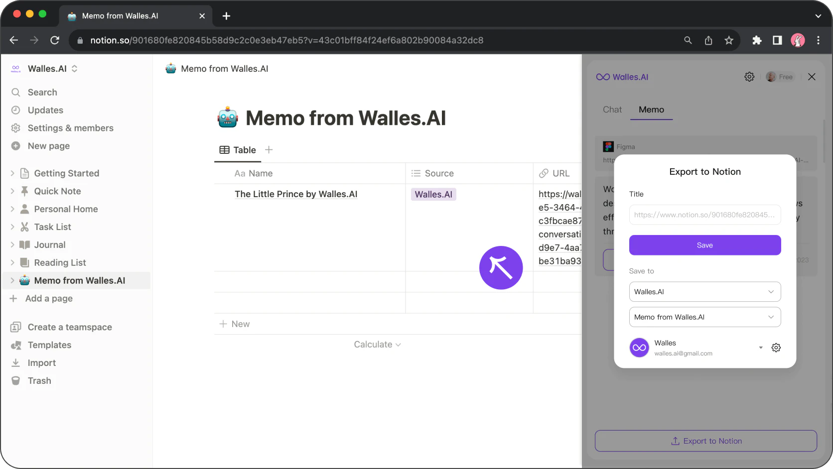 Walles.AI text processing feature