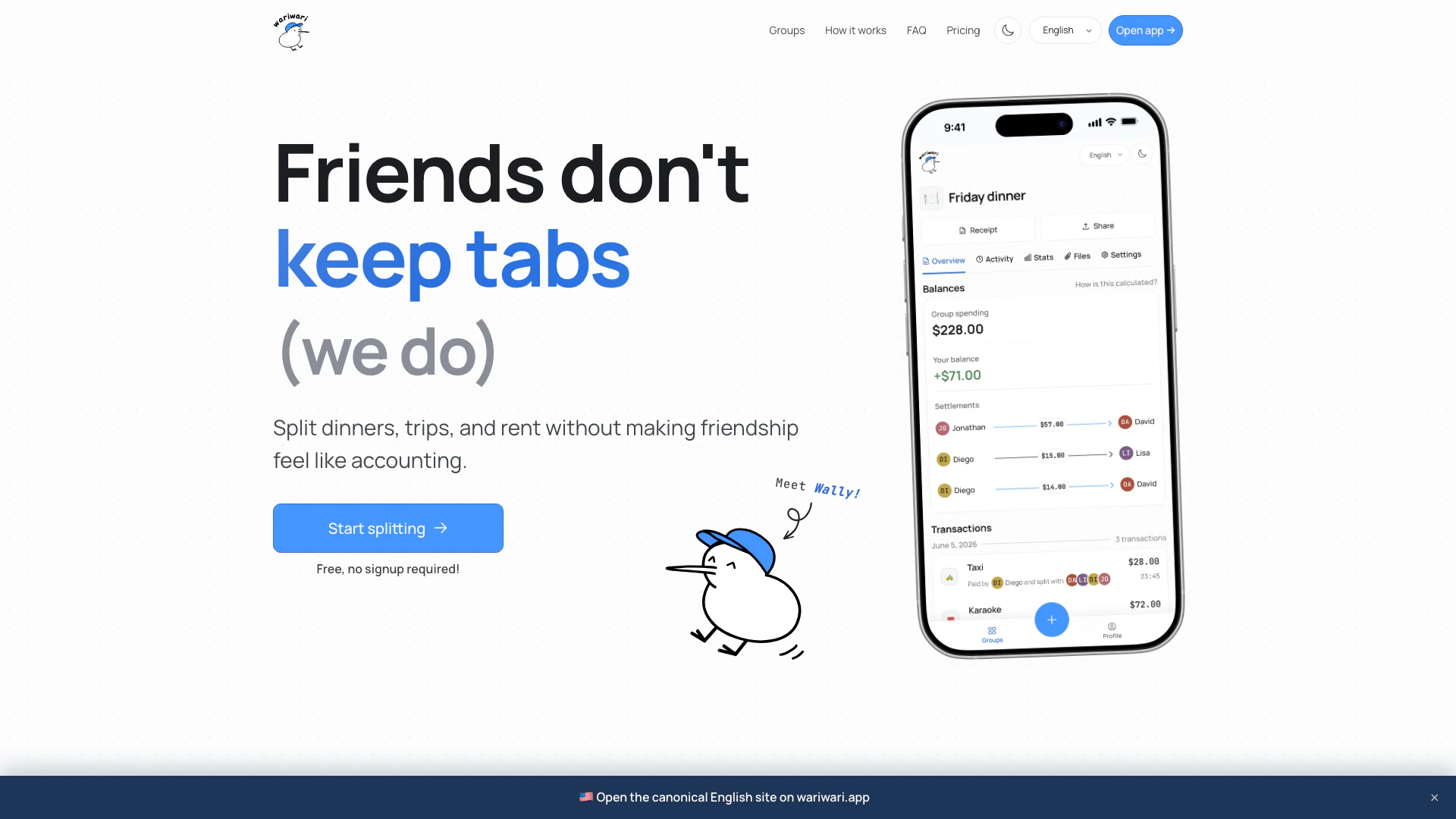 Wariwari website screenshot showing Wariwari là một công cụ được thiết kế để... interface and features