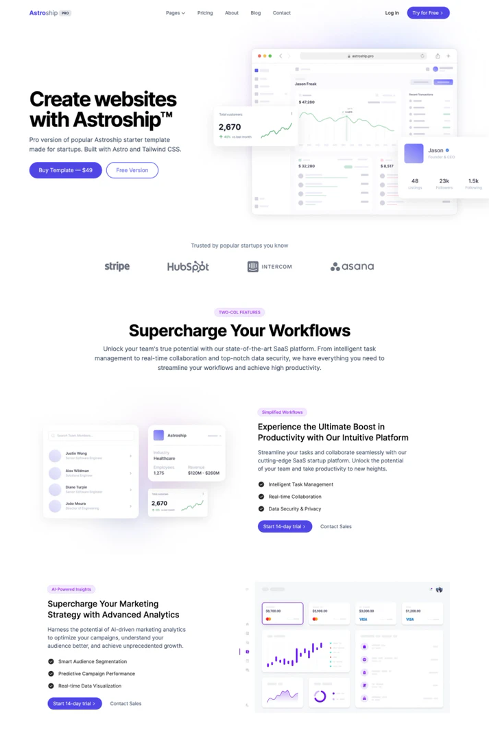 Web3Templates product overview showcasing Astroship Pro template