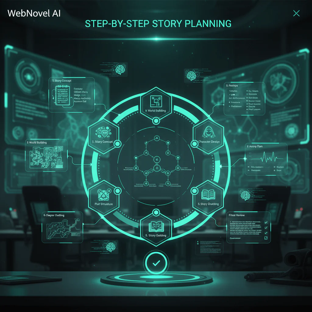 WebNovel AI structured web novel planning interface