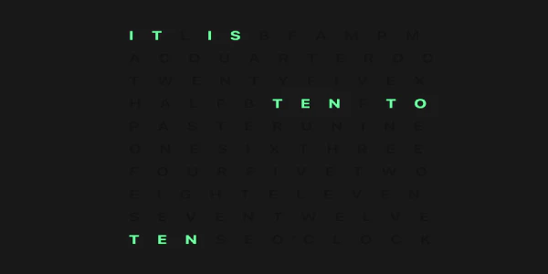 Widgetly Word Clock widget overview