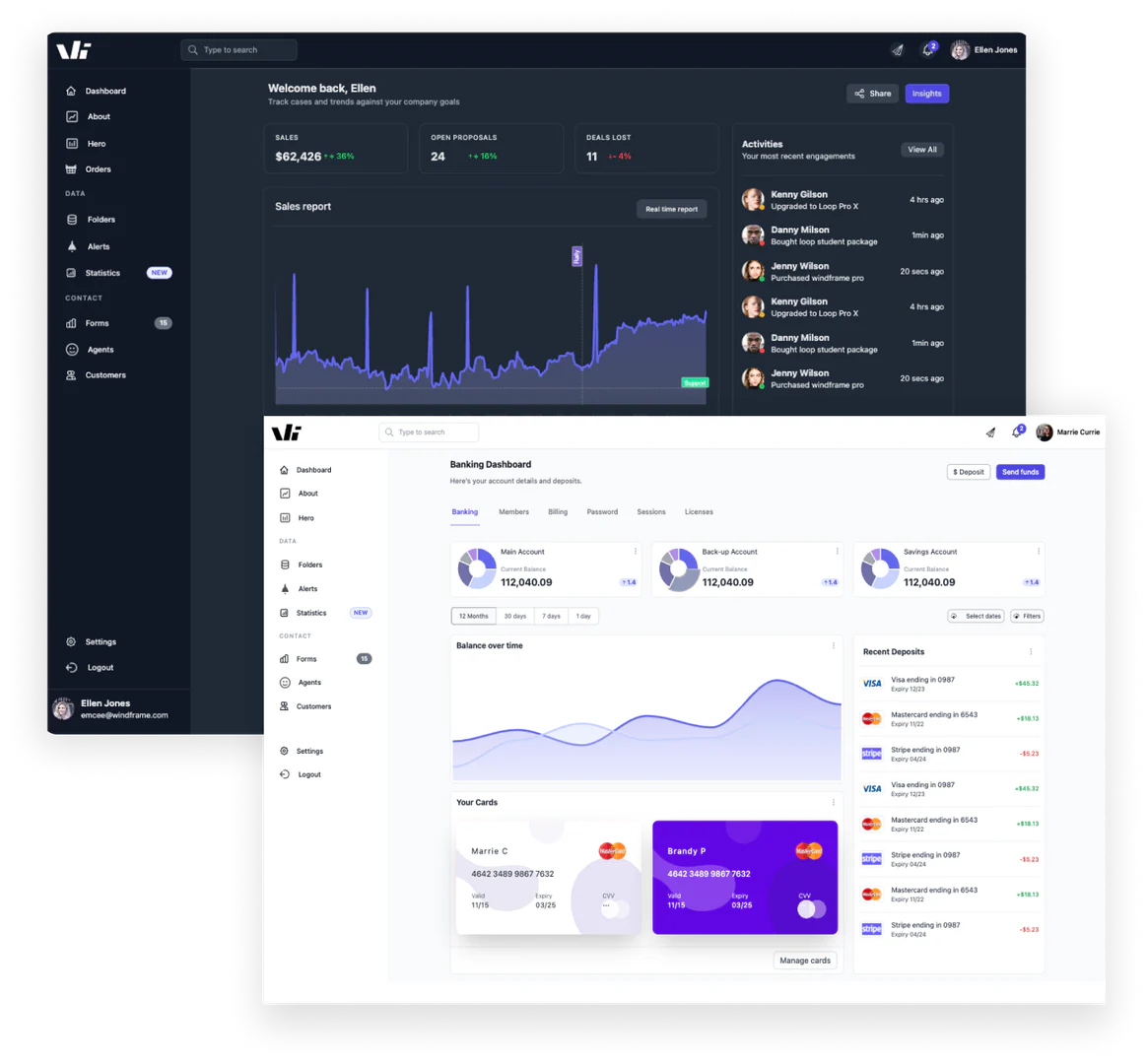 Windframe product interface overview