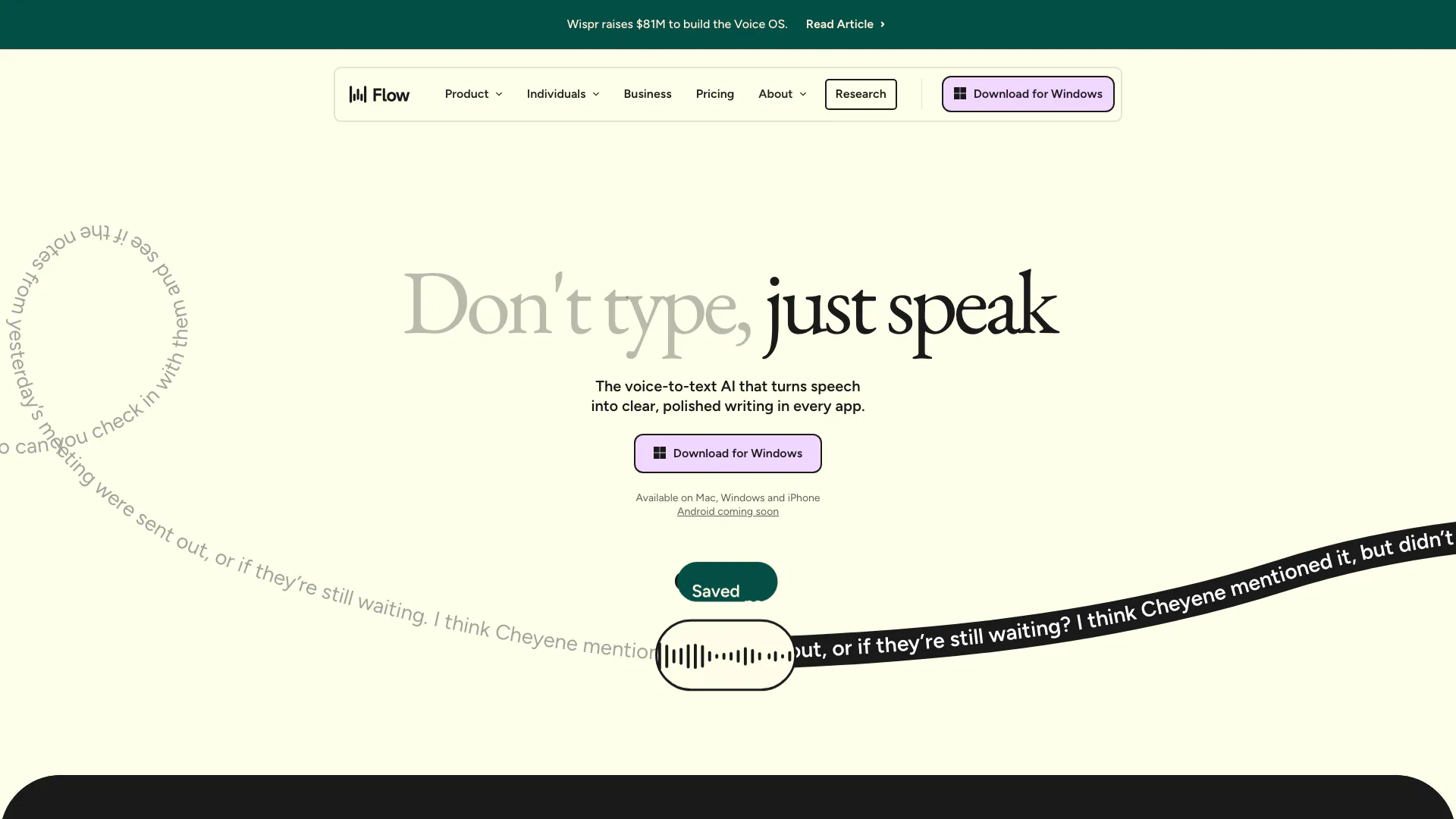 Wisprflow screenshot