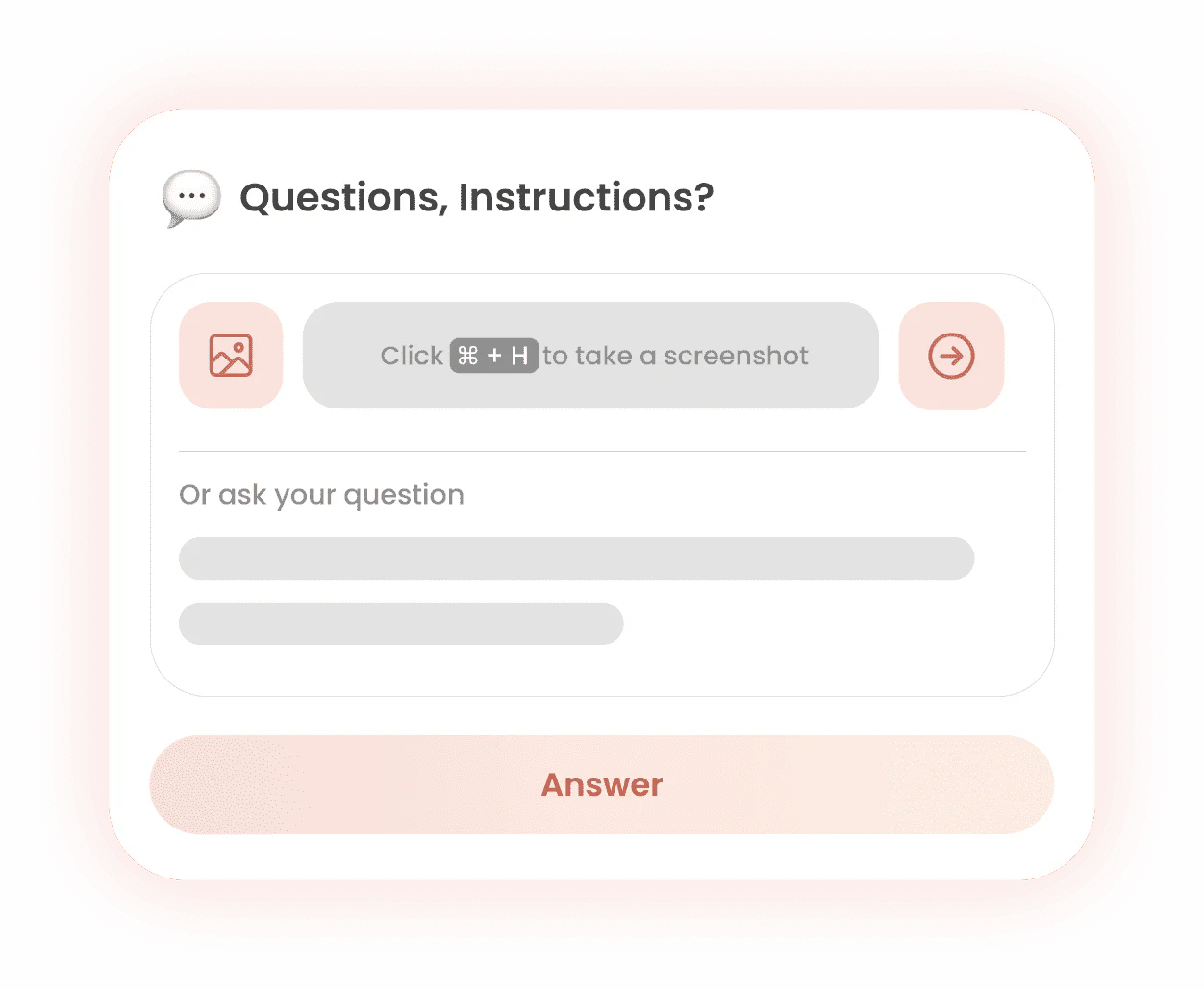 Wittro interface for asking questions