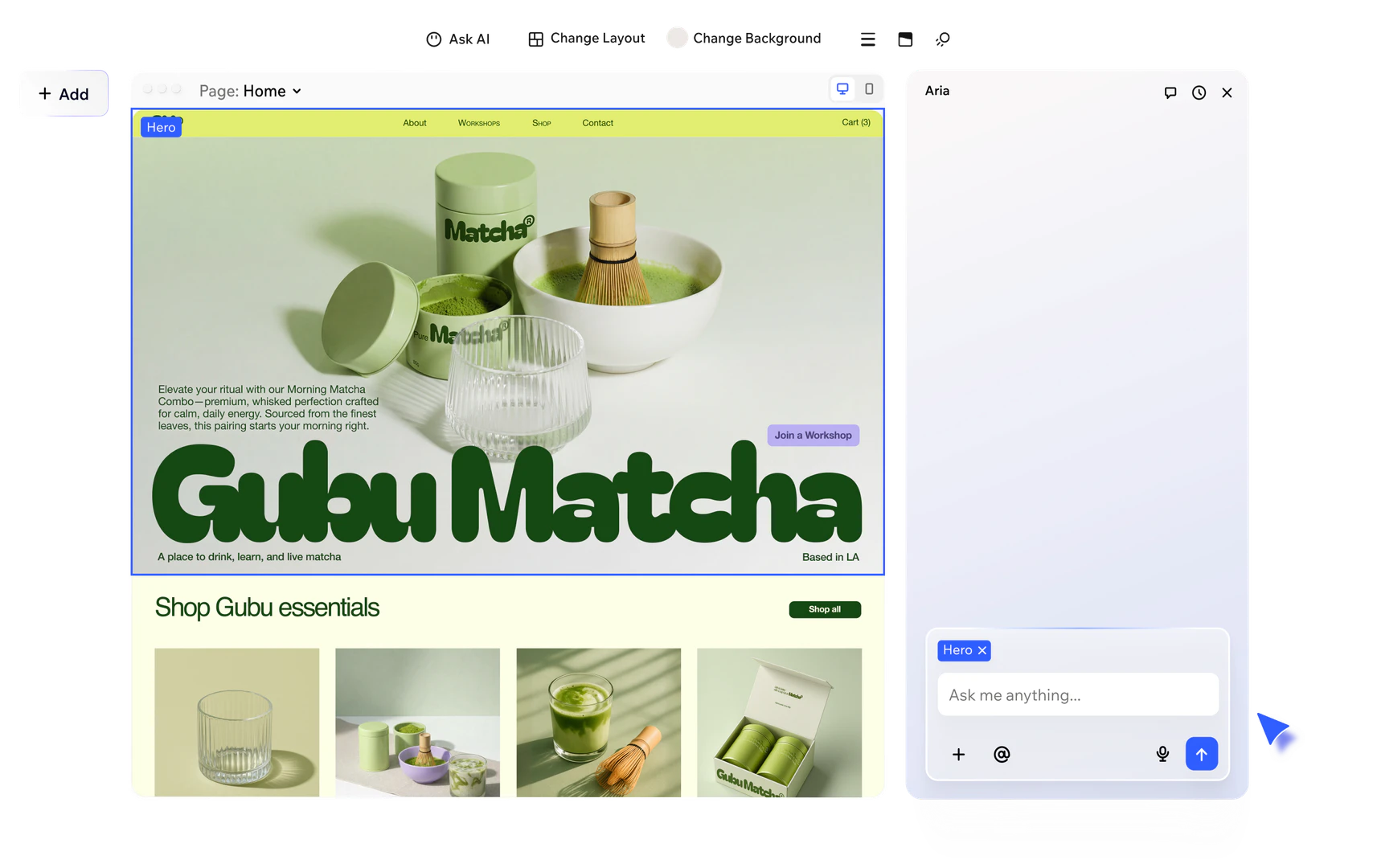 Wix AI website builder feature demonstration