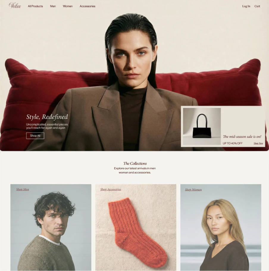 Wix eCommerce website template example