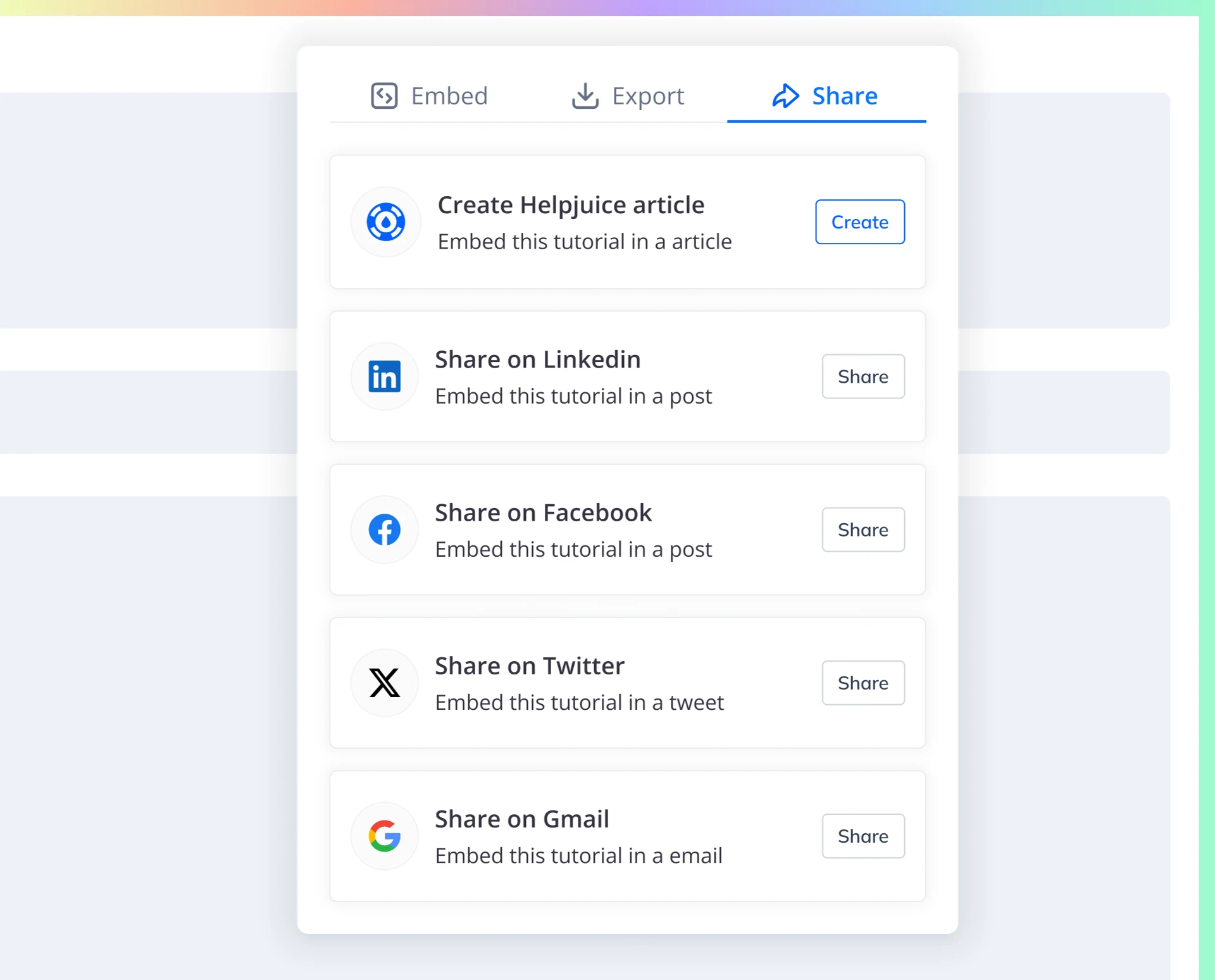 Wizardshot tutorial sharing feature