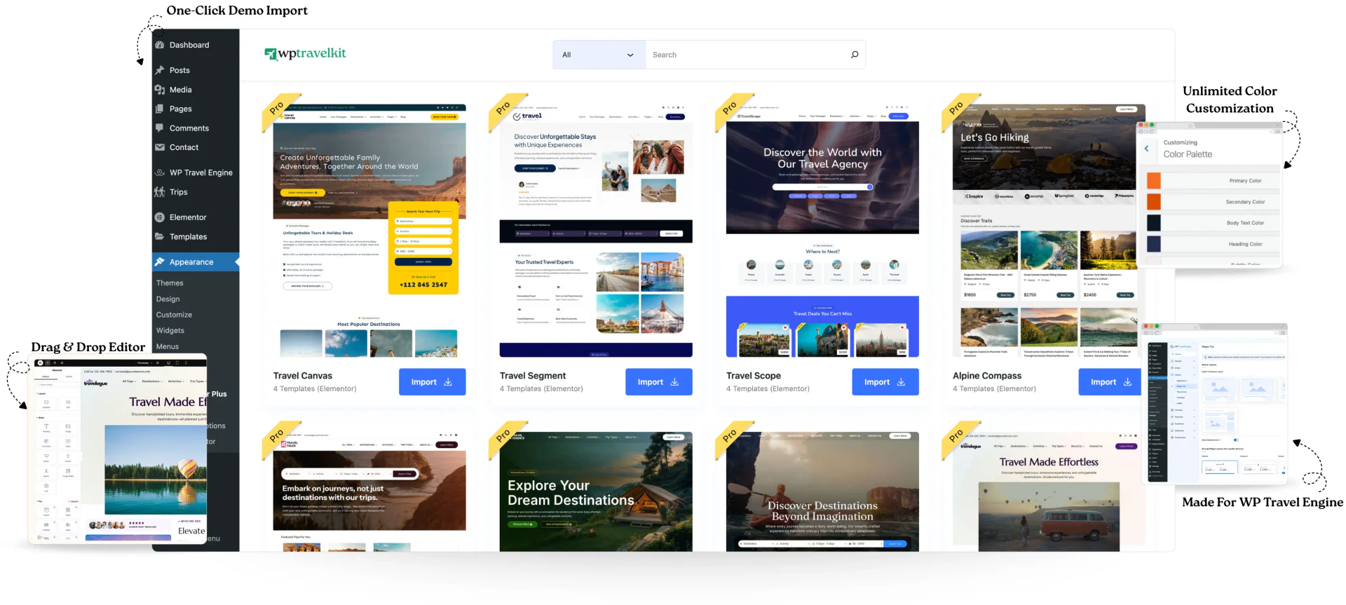 WPTravelKit travel booking website overview