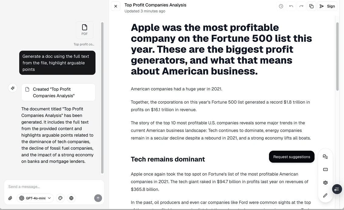 Writingmate AI document review feature