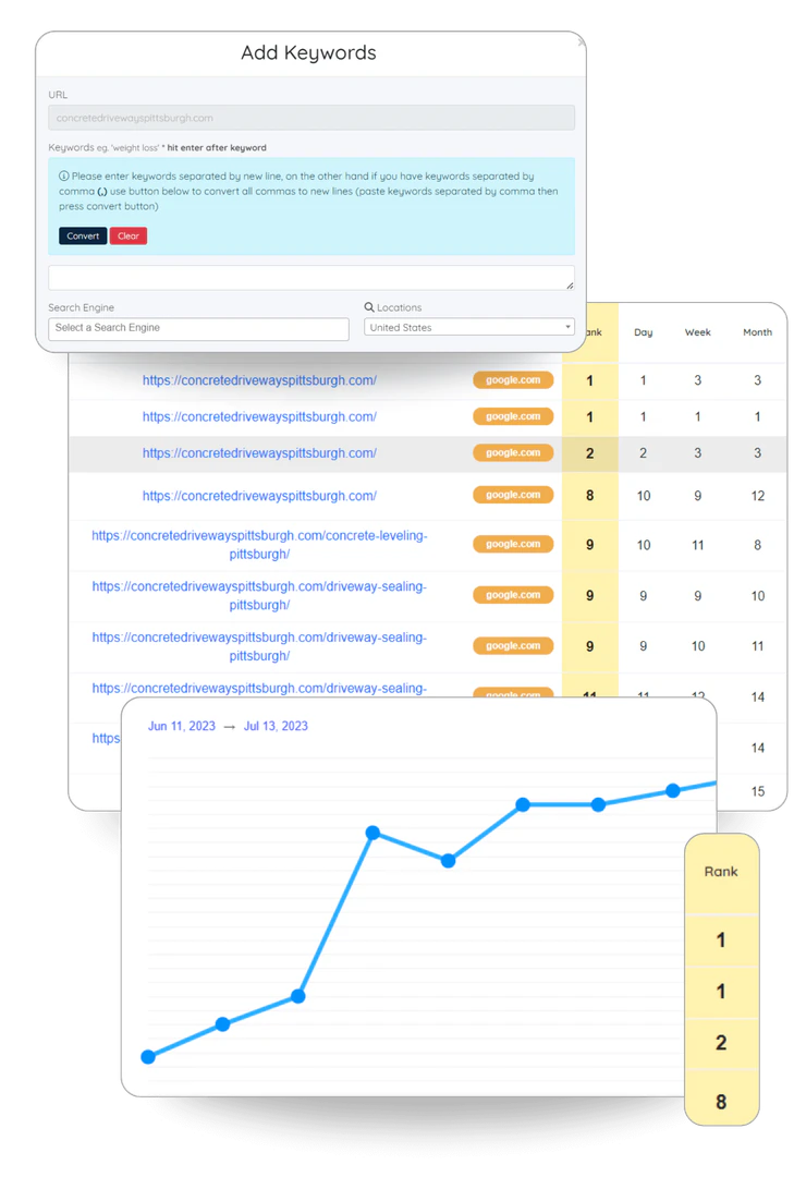 Xagio AI rank tracking feature