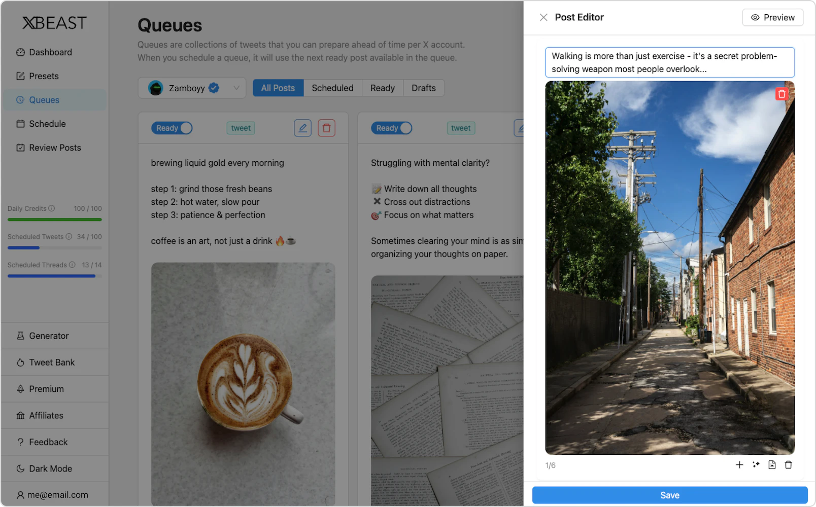 Xbeast analytics dashboard overview