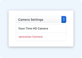 Xpression Camera settings interface