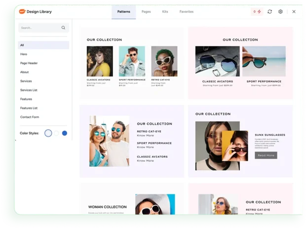 ZipWP Patterns Library feature demonstration