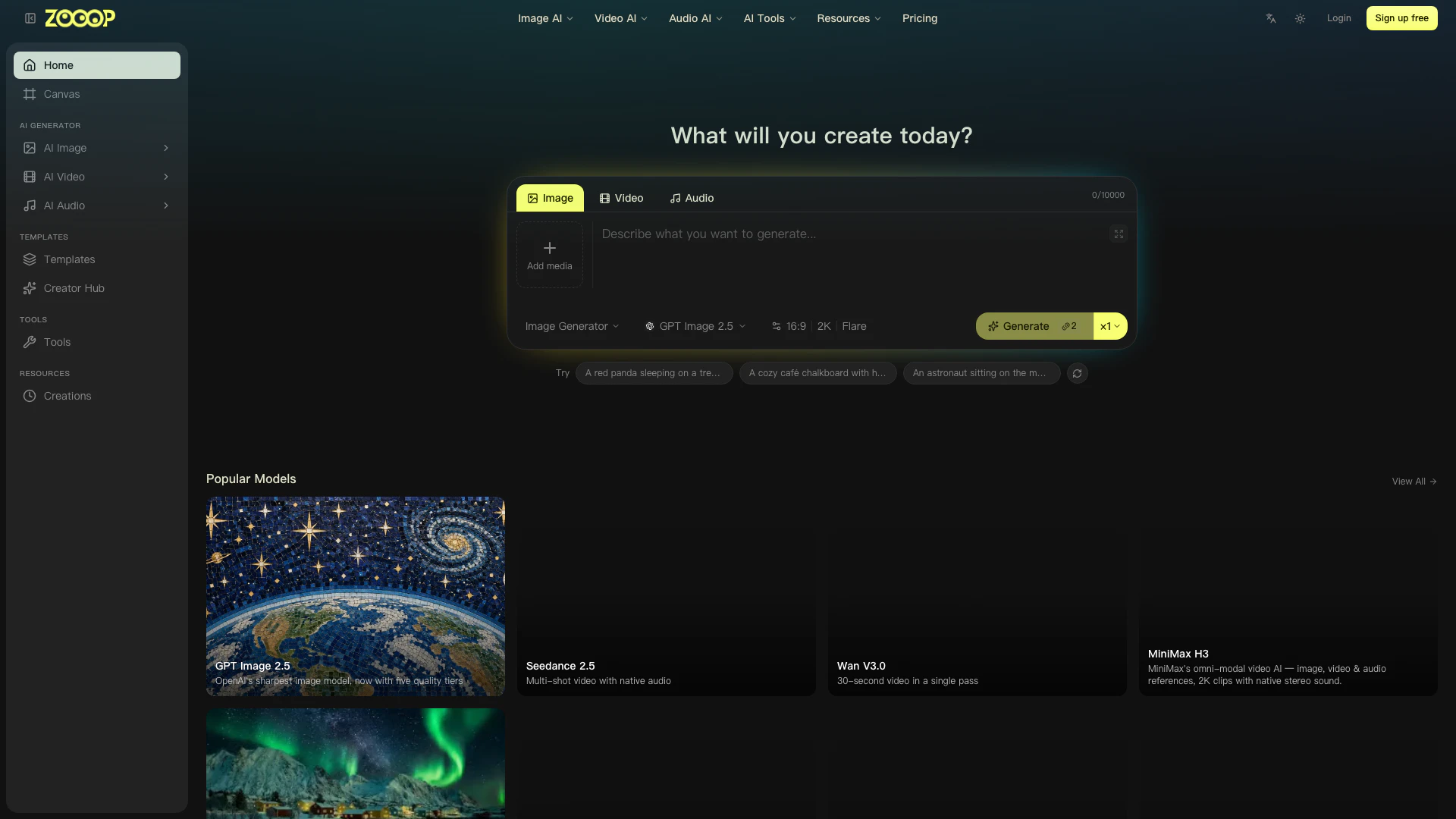 Zooop website screenshot showing ZOOOP es una plataforma que reúne todos ... interface and features